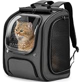 Pecute Cat Backpack, Large Bubble Backpack for Cats, Ergonomics, Grey | Sun Shade Curtain,Transparent Window,Safety Rope,Resi