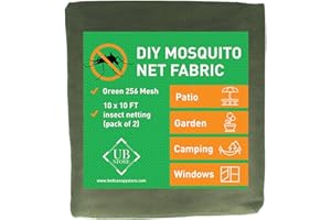 UB-STORE Pack de 2 mosquitera Verde 3x3 Metros de Red | Mosquitera para Techo de jardín, terraza, Exterior y Ventana
