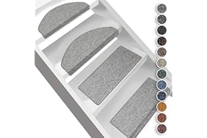 ‎CASA PURA casa pura Stufenmatten London Treppenmatten und Treppenteppich für Innen - Treppenstufen im 15er Set oder einzeln - Hellgrau