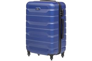 OCHNIK Walizka średnia, 66 x 43 x 26 cm, walizka podróżna z 4 kółkami, średniej wielkości, bagaż podręczny na kółkach, trwała, z ABS, blokada numeryczna, niebieski, M