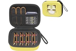 Yosuny Finger Skateboard Aufbewahrungsbox kann bis zu 11 Stück, stoßfesten Schwamm ist gut, um die geliebten Finger Skateboard zu schützen, leicht zu tragen. (Yellow,Case Only)