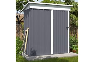 UDPATIO Capanno in metallo per esterni 162 x 92 x 180 cm, deposito da giardino, impermeabile per attrezzi, tosaerba, acciaio zincato con porta chiudibile a chiave per cortile, patio, Verde chiaro