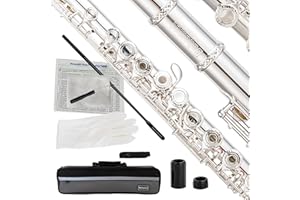 BAHAMUT B Foot Flute, 17 Open Hole Flute with Offset G, Split E Mechanism, 17 Key Flute Instrument for Professional Performance