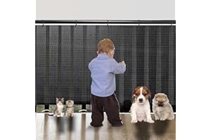 FAINCA 200 * 79 cm Treppenschutznetz, Treppe Schutznetz für Kinder, Sicherheitsnetz Treppe mit Nylonseil Langer Schnallenriemen, Sicherheitsnetz, für Kinder, Haustiere, Spielzeug (Schwarz)