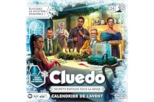 HASBRO GAMING Calendrier de l'avent Cluedo : Secrets enfouis sous la Neige - Version Française, à partir de 10 Ans
