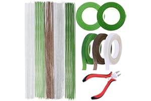 ALLAZONE Allaozne Kit de Herramienta de Arreglos Florales Cintas Florales, 5 Colores Floral Wire, Cintas Florales de 5 Colores y Cortador de Alambre Floral para Hermoso Arreglo de Ramo