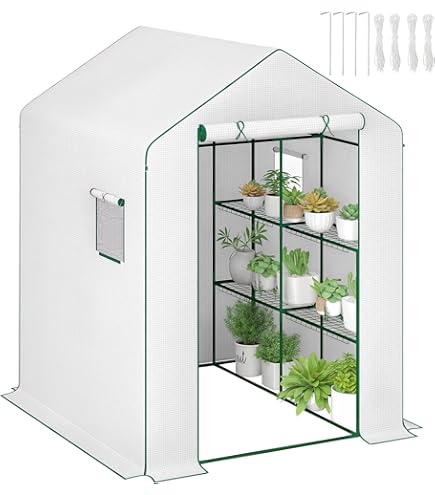 Mini Serre, Asixx 143 X 73 X 195cm Serre De Jardin à 4 Étagères Support