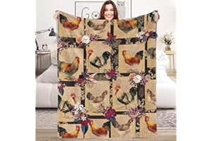 LINGQIANG Hühnerdecke Huhn Kuscheldecke für Frau, Weich Warm Huhn Druck Flanell Fleece Decke 150 x 200 cm, Flauschig Hahn Henne Kinderdecke Wohndecke für Mädchen Kinder Erwachsene Geschenk Couch Sofa Bett Deko