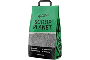 KatKin Scoop Planet Litter (1x4.5kg/12.8L bag): KatKin's upgraded Tofu litter, Plant-Based, 100% Biodegradable, Non-Tracking, Clumping Cat Litter Made With Non-Toxic, Eco-Friendly Pea fibre & Millet