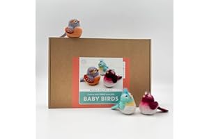 Bergin & Bath Needle Felting Kit Baby Birds - Adult Art Craft Kit for Making Three Little Wool Bird Decorations, Planet Friendly kit