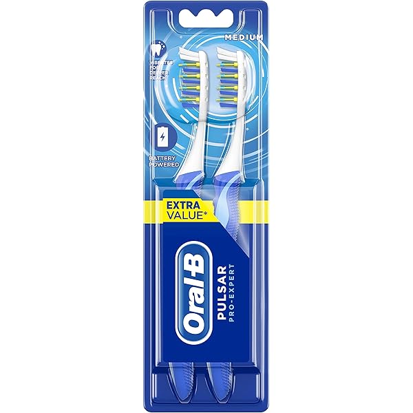 Oral-B Pro Expert Pulsar Toothbrush -35 Medium, 2 Count, Pack Of 2.