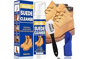 Halldeli Detergente per Scarpe in Camoscio, Detergente per Scarpe con Spazzola per Scarpe, Kit Detergente per Scarpe ad Alta Potenza, 200ml