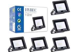 CLAR – Proyector LED exterior de 10 W, foco LED 3000 K, iluminación IP65 para jardín, terraza o fachada (pack 5)