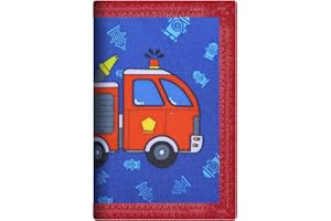 ZHONYEE RFID Wallet, Cute Cartoon Wallet with Zipper for Kids, Fire Truck