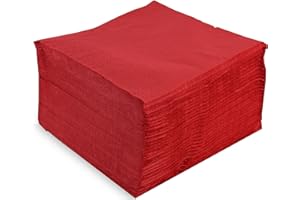 MORIGAMI SER4220241 Tovagliolo 40x40, 2 strati, piega 1/4, 50 tovaglioli, 2 strati liscio con bordo, rosso