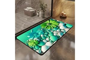 Olnamaro Tapis De Bain Antidérapant,Tapis de Bain Diatomite&Modèle Rare 3D(Plage de Rêve),Tapis de Bain Doux, Absorbant et Séchant Rapidement,Décorer l'ambiance 60x40CM