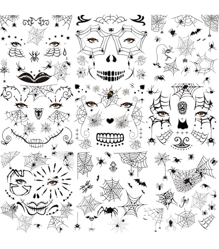84 Tatuaggi Temporanei Ragno E Pipistrello Per Halloween: Adesivi Realistici Per Viso E Corpo, Feste Cosplay - 4