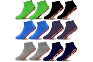 ARERWA Antirutschsocken Kinder Trampolin Socken 6 Paar Stoppersocken Kinder Yoga Socken für 2-13 Jahre Jungen Mädchen