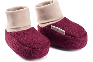 Hofbrucker Wollwalk Baby Schuh aus 100% Merinowolle, Ideal für die Babytrage, Anti-Rutsch Krabbel Babyschuh