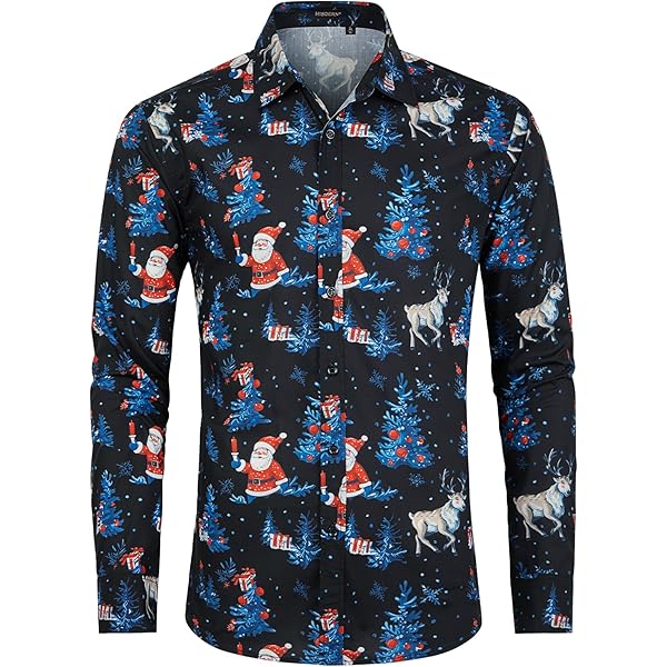 Camicia Uomo retrò Camicia a Maniche Lunghe con Stampa di veliero Moda 3D Vintage Nave Stampata T Shirt Top Camicetta Slim Fit Button Down Stand Collar