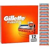 Gillette Fusion 5 LAMETTE DA BARBA, 12 RICAMBI da 5 Lame, Rasatura Scorrevole con STRISCIA LUBRIFICANTE, Fino a 1 MESE DI RAS