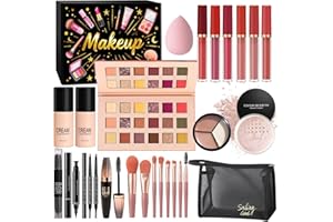 VIUGEX Kit de Maquillaje Profesional, Set de Maquillaje Mujer, Estuche de Maquillaje Todo en Uno con Paleta Sombras de Ojos, Fundación, Corrector, Máscara, Gloss Labios, Pinceles, Regalo Ideal para Niñas