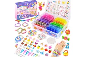 DIYLAND 7000+ Rubber Band Kit, 30 Colors Bands Kit for DIY Refill Bracelet Making Craft Kits with Beads and Other Accessories for Friendship Bracelet Making Kit, Girls Birthday