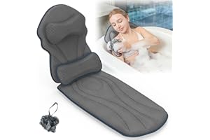 DAINTYSTAR Vollkörper badewannenkissen Nacken für Badewanne e Luxus badekissen Kissen für Kopf,Schulter,Rücken und Lendenunterstützung badewannenmatte ganzkörper mit Kissen für Frauen 5D Luftnetzmatte