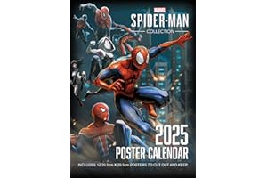 ‎PYRAMID EUROPE GMBH Pyramid – Spider-Man 2025 Posterkalender, 29,7x42cm, Kalender mit beliebten Spider-Man-Motiven, je Monat ein Poster, nachhaltig nur mit Papierumschlag, internationales Kalendarium
