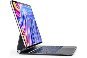 Earto Clavier iPad Air 13 Pouces, Magic Style Keyboard iPad Pro 12,9, Flottant Magnétique Conception avec Touchpad, Rétroéclairage 7 Couleurs, Noir
