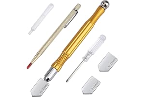 MENGH-SHOP Herramientas para Cortar Vidrio Pluma de Corte con Cuchillas Repuesto Pluma Grabado Destornillador Gotero 2-20 mm 6 Piezas