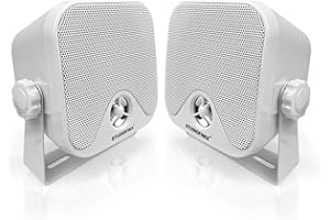 STUDIOFINIX Sistema di altoparlanti stereo impermeabile 10,2 cm 100 W per ATV, UTV, moto, trattore, barca (bianco)