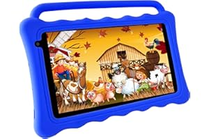 Tibuta 7 tabletas infantiles de 7 pulgadas 1024 x 600 IPS HD, WiFi 2G + 32 GB, modo de control parental, tableta infantil con funda para niños para Kids Edition (azul marino)
