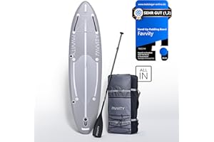 FAVVITY Stand up Paddling Board aufblasbar - Stilvoll [7-Jahre Garantie] ultraleichtes Standup Paddle - SUP Board Set Halb-Carbon 150kg Allrounder Stand-up - Jetzt Farbe wählen