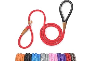 lynxking Dog Leash Slip Rope Lead Leash Strong Heavy Duty Braided Rope No Pull Training Lead Leashes for Medium Large and Small Dogs
