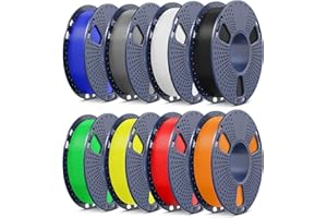 SUNLU High Speed Filamento PLA+2.0，Multicolour Colours,Bobina da 0,25KG, 8 Pack, 2KG Totale. (Nero+Bianco+Grigio+Rosso+Blu+ Verde+Giallo+Arancione)