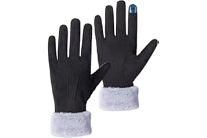 Becellen Gants Femme Hiver, Gants Thermique Tactiles Anti Froid Gants Chaud Confortable pour Fille Mère Petite Amie Main