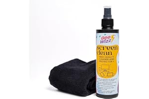 Gee-Wizz Screen Clean - Kit 250 ml Spray Pulisci Schermo con Panno Microfibra - Detergente Per Tutti Tipi di Schermo, Display, Monitor di Tutti i Dispositivi. Senza striature e Anti-Polvere