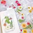 68Pcs Dried Flower Bookmarks Set,Coolchic Handmade DIY Transparent Flower Page,Flower Bookmark Maker Craft,Clear Drift Bottle Bookmark