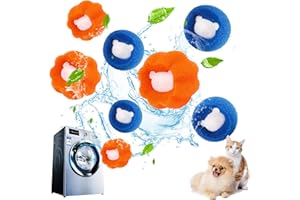 YALISITE Acchiappa Pelosità per Lavatrice, Cattura Pelosità Lavatrice Animali, Rimuove Pelosità di animali e lanugine e riduce l'aggrovigliamento degli indumenti.(8 pezzi) (Blu+Arancione)
