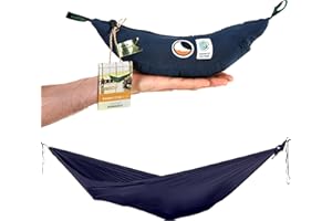 Ticket to the Moon Hamaca Ultraliviana - Comercio Justo y Hecho a Mano para Viajes, Camping y Uso Cotidiano [Azul Marino]