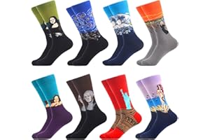 WeciBor Men's Dress Cool Colorful Fancy Novelty Funny Casual Combed Cotton Crew Socks Pack