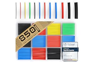 BAURIX® Tubo Termoretractil juego de 850 piezas - Termoretractil para cables eléctricos surtido de colores - Relación de contracción 2:1 - Funda Termoretractil - Heat shrink tubing