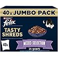FELIX Tasty Shreds Mixed Selection in Gravy Wet Cat Food 40x80g