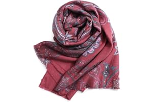 Superora Bufanda Caliente Bufandas Suaves para Mujeres Estolas Envolturas y Chales Patrón Impreso Paisley Floral Patrón Impreso 190cm*65cm