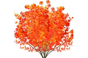 AWEYKA 3 Bundles Artificial Fall Flowers, Faux Flowers Outdoor UV Resistant Autumn Plants for Thanksgiving Christmas Autumns Harvest Festival Garden Party Home Fireplace Decor