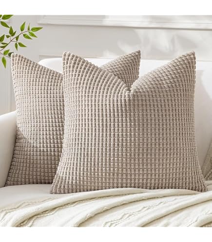 Miulee Set van 4 corduroy kussenhoezen, zachte decoratieve vierkante kussenhoezen voor de lente, gestreepte corduroy kussenhoezen, set van vier voor woondecoratie, bank 40 cm x 40 cm, donkergrijs Miulee Set van 4 corduroy kussenhoezen, zachte decoratieve vierkante kussenhoezen voor de lente, gestreepte corduroy kussenhoezen, set van vier voor woondecoratie, bank 40 cm x 40 cm, donkergrijs