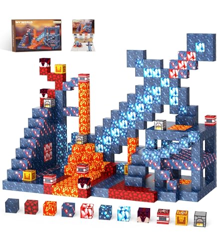 Blocs Magnétiques IEEILULU 100 Pièces - Monde Forestier Princesse & Chevalier | Jeu Éducatif STEM