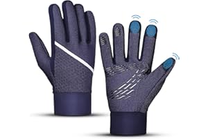 ATARNI Guanti invernali caldi da ciclismo da uomo – touch screen guanti sportivi antiscivolo termici da corsa guanti invernali per tempo freddo con strisce riflettenti per guida, ciclismo, escursionismo