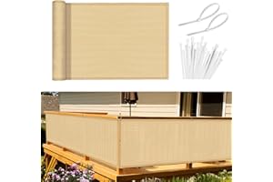 Sunnylaxx Brise Vue Balcon Paravent de Balcon de Jardin 90x600 cm HDPE 185g/㎡ résistant au Vent et aux UV, avec Trous et Serre câbles Sable